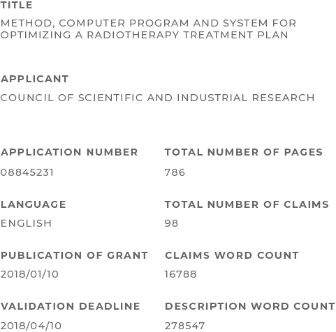 Prewiev of Passport European patent validation software showing the bibliographic patent data returned after entering a patent number.